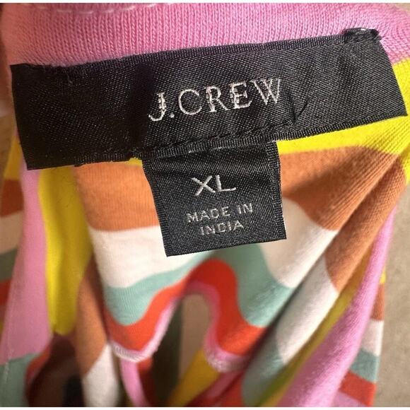 J. Crew Rainbow Stripe Tiered Maxi Dress Sz XL Dopamine Vacation Beach Comfort - Picture 4 of 16